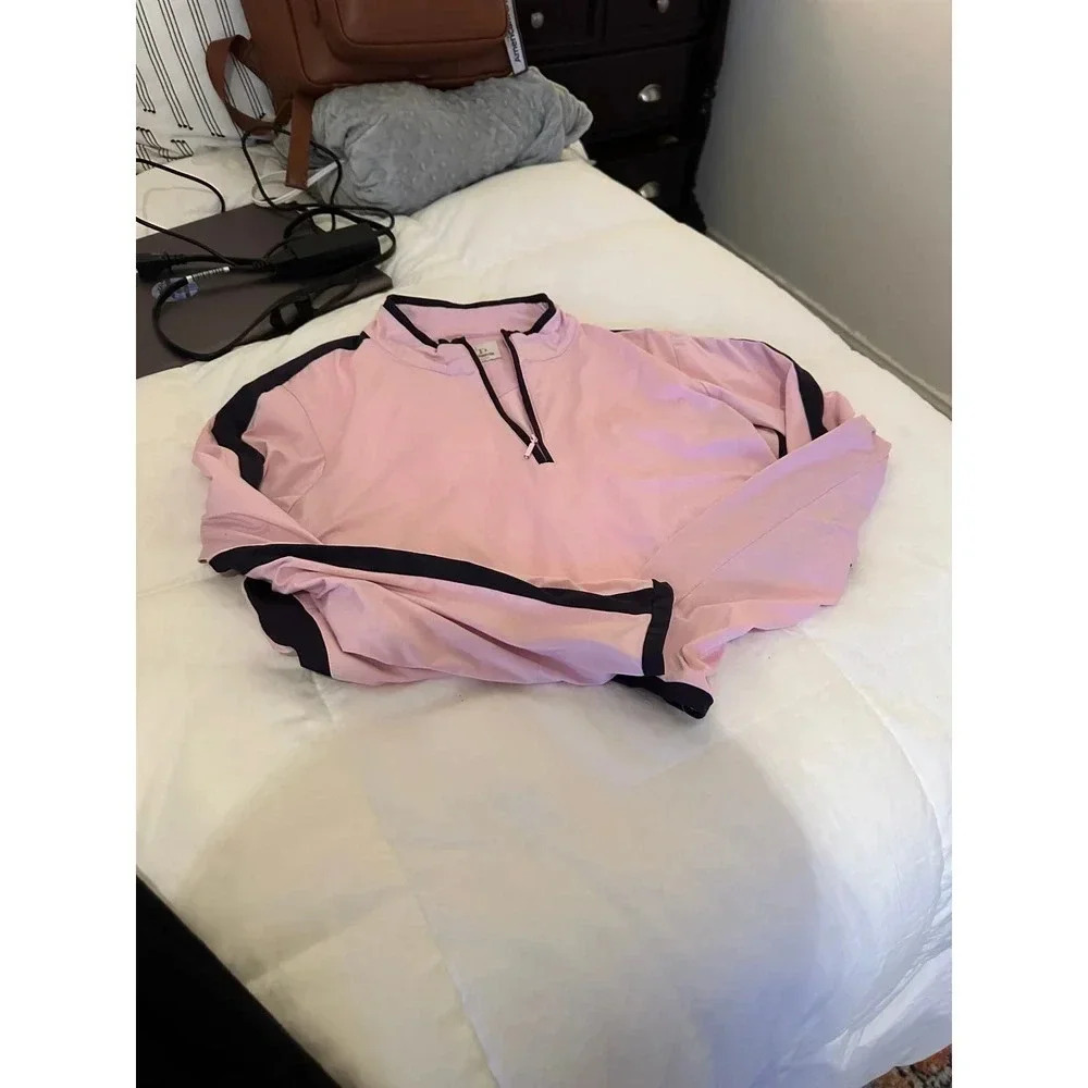 EP Pro Tour Tech Women's Pink Long Sleeve Mock Neck 1/4 Zip Sweatshirt Size L - Picture 2 of 4